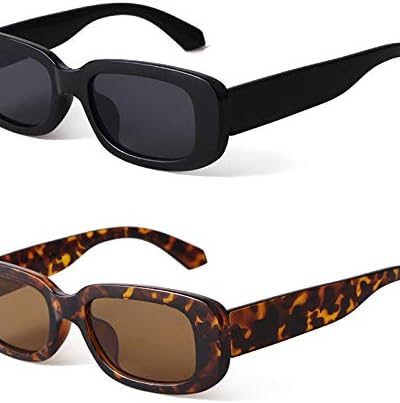 KUGUAOK Retro Rectangle Sunglasses Women and Men Vintage Small Square Sun Glasses UV Protection Glasse