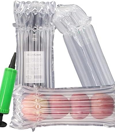RESISSHO Wine Bottle Protector for Travel, 50 Pack Wine Bags for Travel Inflatable for Wine Fruit with Free Pump Wine Bottle Protector Air Column Cushion Sleeves for Packaging