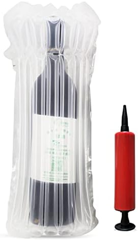 Wine Bottle Travel Protector Bags, Monkkino 8 Packs Inflatable Bubble Cushion Wrap, Safety Choice for Glass Bottles in Transport with Luggage, Air Filled Packaging Sleeves with Reusable Pump